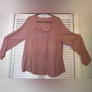 Linen boho loose fit blouse